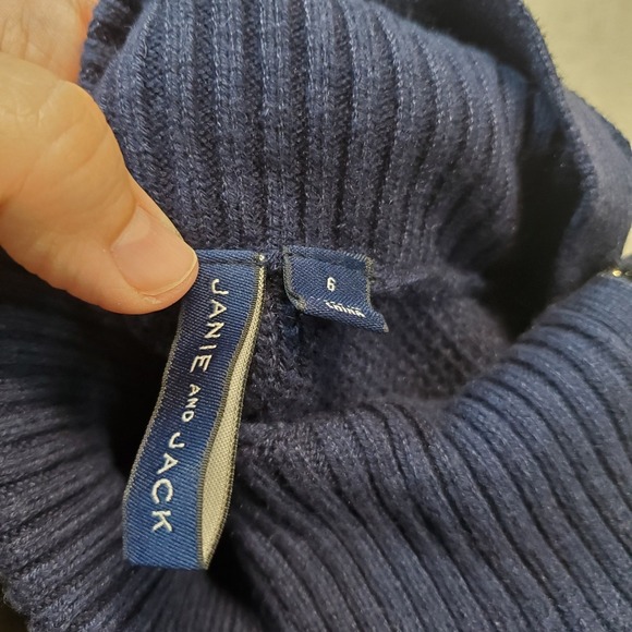 Janie and Jack East Side Merchant Marine Navy Blue Wool Turtleneck Sweater 6‎ - Picture 6 of 7